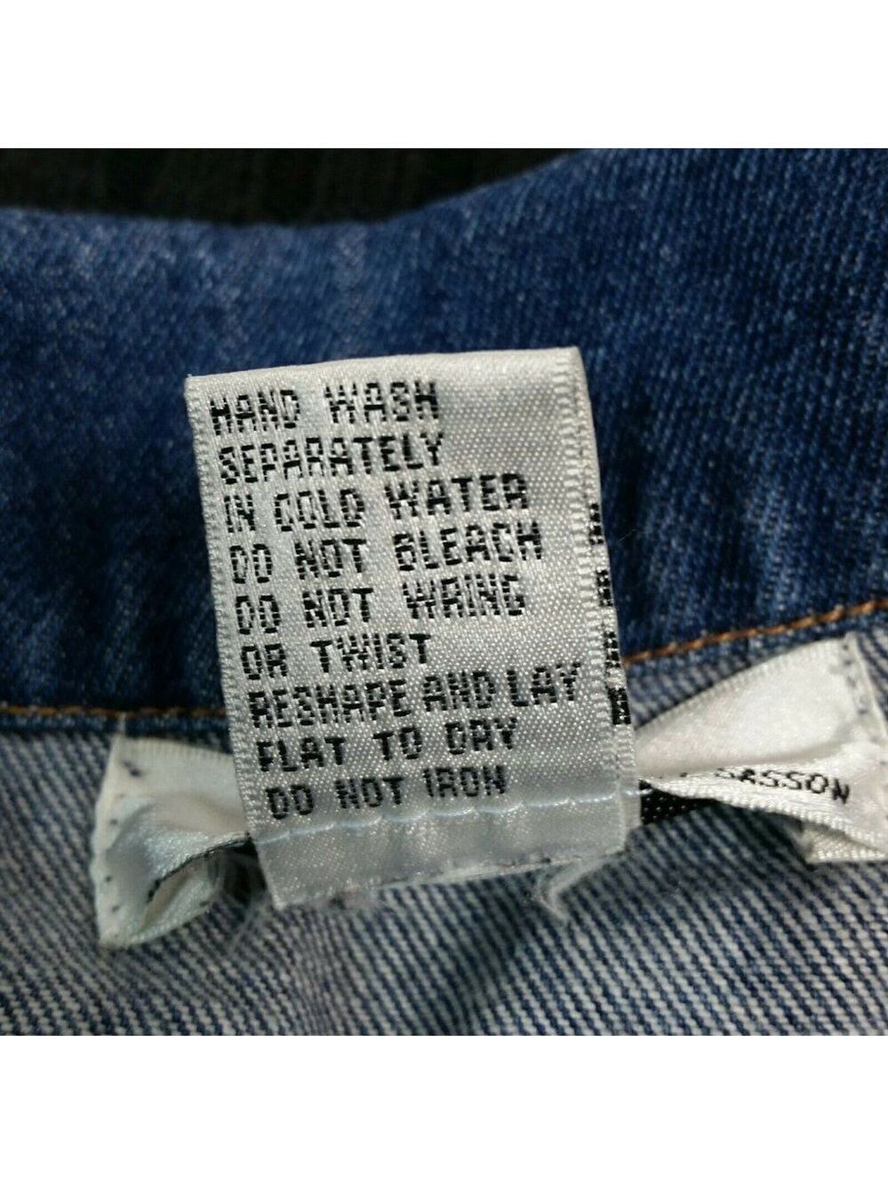 𝅺KIKIT Maurice Sasson Denim Shacket Jacket Size Small Ribbed Sleeve - Picture 10 of 10
